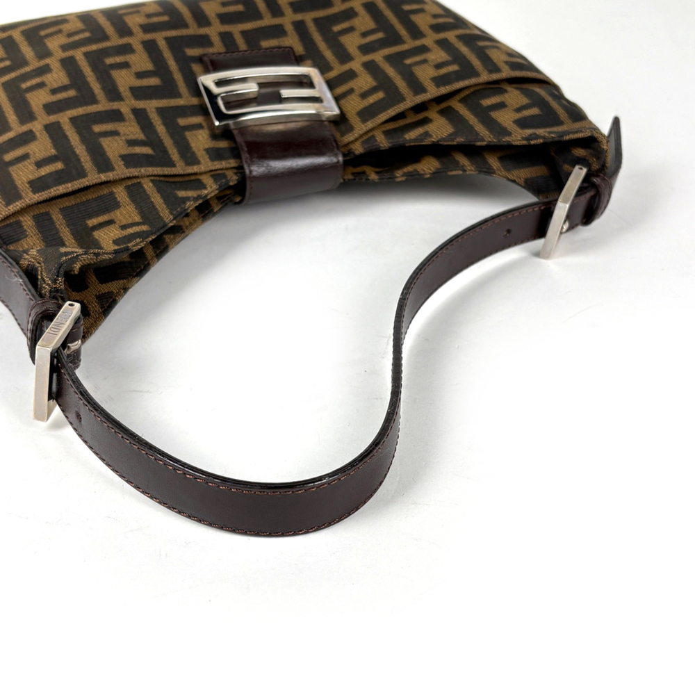 Fendi Zucca pattern shoulder bag, one-shoulder, canvas, brown, 26569, women's. - Picture 7 of 8